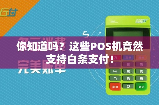 你知道吗?这些POS机竟然支持白条支付!