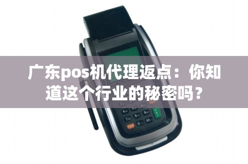 广东pos机代理返点:你知道这个行业的秘密吗?