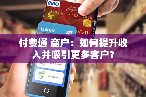 付费通 商户:如何提升收入并吸引更多客户?