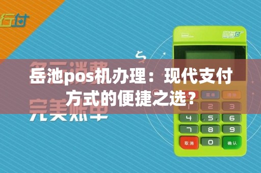 岳池pos机办理:现代支付方式的便捷之选?