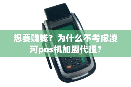 想要赚钱?为什么不考虑凌河pos机加盟代理?