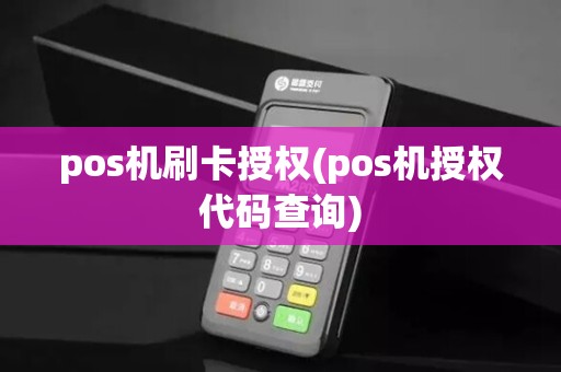 pos机刷卡授权(pos机授权代码查询)