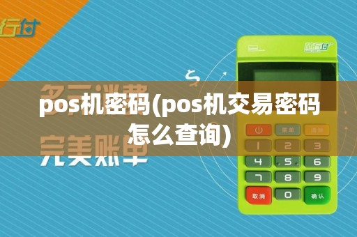 pos机密码(pos机交易密码怎么查询)