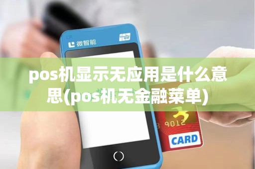 pos机显示无应用是什么意思(pos机无金融菜单)