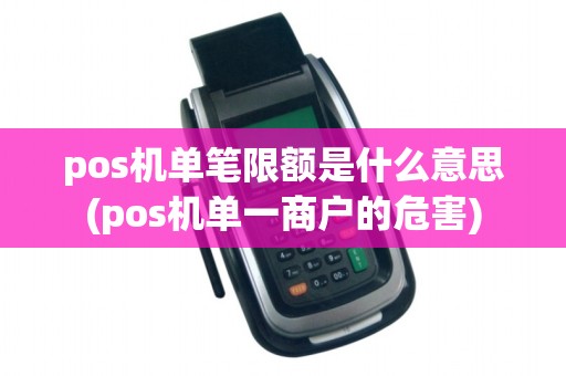 pos机单笔限额是什么意思(pos机单一商户的危害)