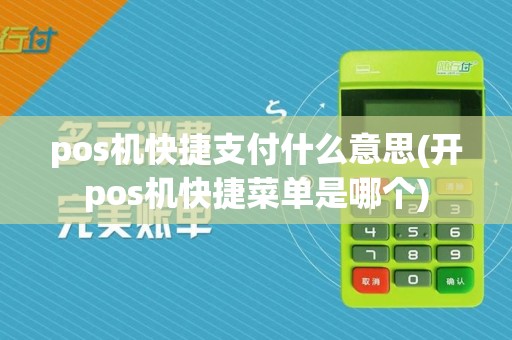 pos机快捷支付什么意思(开pos机快捷菜单是哪个)