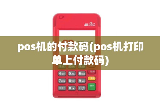 pos机的付款码(pos机打印单上付款码)