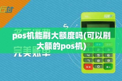 pos机能刷大额度吗(可以刷大额的pos机)