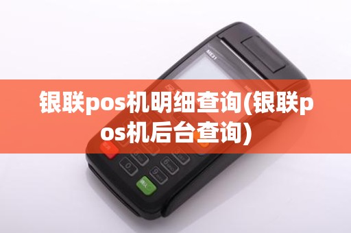 银联pos机明细查询(银联pos机后台查询)
