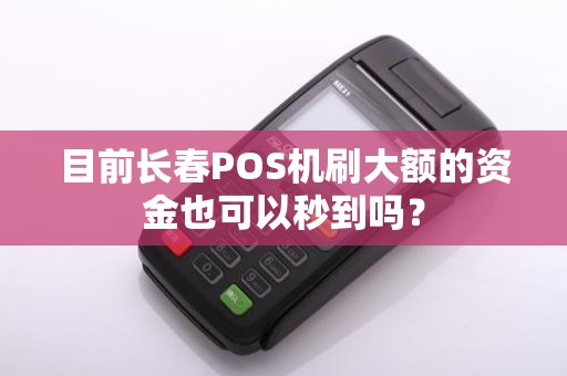 目前长春POS机刷大额的资金也可以秒到吗?