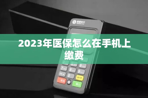 2023年医保怎么在手机上缴费