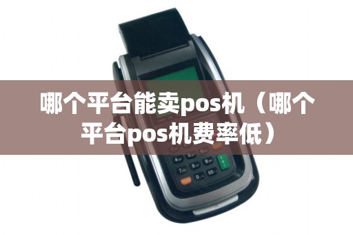 哪个平台能卖pos机（哪个平台pos机费率低）