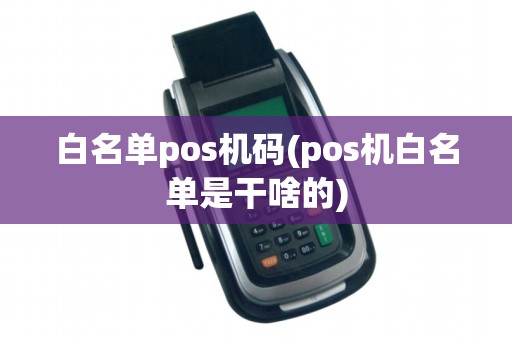 白名单pos机码(pos机白名单是干啥的)
